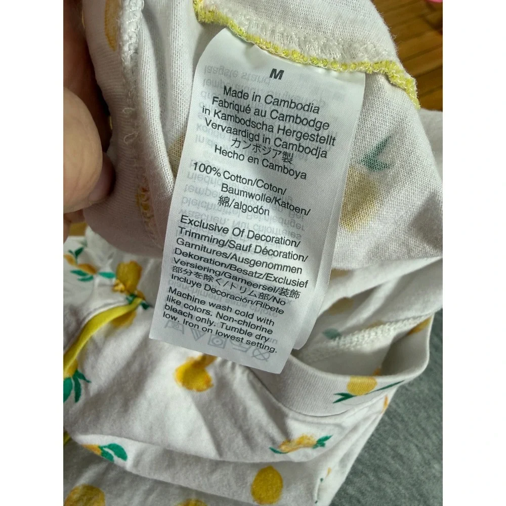 J.Crew lemon print‎ white pj lounge shorts